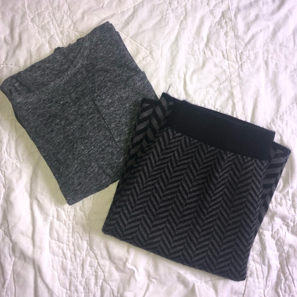 Grey chevron knit skirt